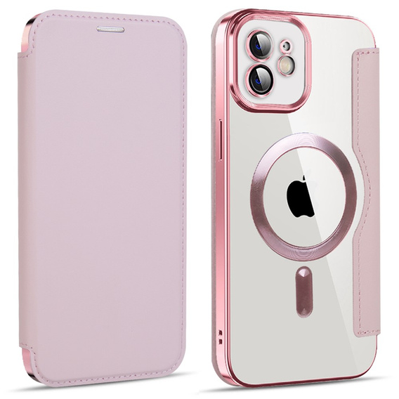 Klopové pouzdro pro iPhone 11, RFID Wallet MagSafe CamShield, růžové rose gold
