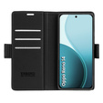 Pouzdro pro Oppo Reno 14, ERBORD Glossy Litchi, flipová peněženka, černé
