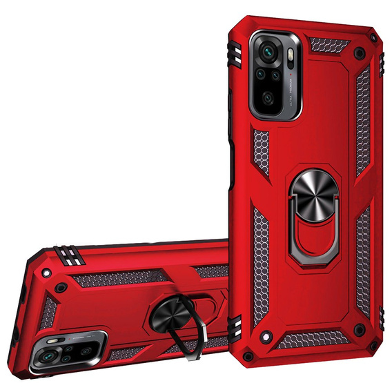 Pancéřové pouzdro pro Xiaomi Redmi Note 10 / 10S, Nox Case Ring, červené