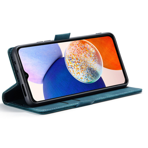 Pouzdro pro Samsung Galaxy A14 4G/5G, ERBORD Vintage peněženka s klopou, modré