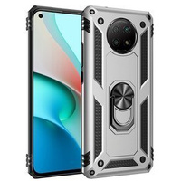 Pancéřové pouzdro pro Xiaomi Redmi Note 9T 5G, Nox Case Ring, stříbrné