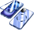 Magnetické pouzdro Dual Glass MagSafe pro iPhone 16, modré