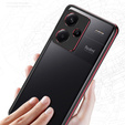 Pouzdro pro Xiaomi Redmi Note 13 Pro+, Armor Bumper, s krytem objektivu, černá / červená