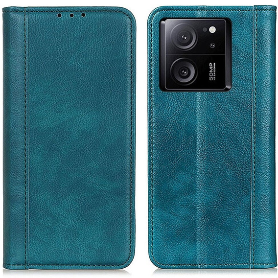 Pouzdro pro Xiaomi 13T / 13T Pro, Wallet Litchi Leather, zelené