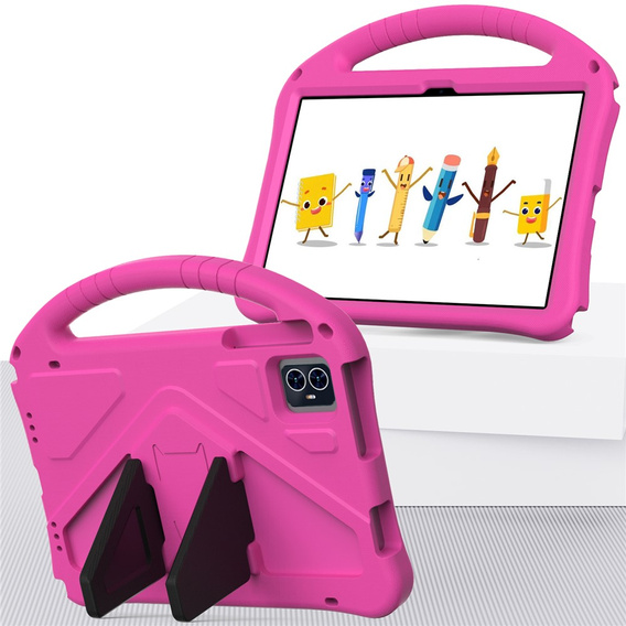 Dětské pouzdro pro T Tablet 2 5G, se stojánkem a rukojetí, růžové