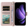 Flipové pouzdro pro Oppo Reno 13 5G, Crossbody Leather Wallet, růžové