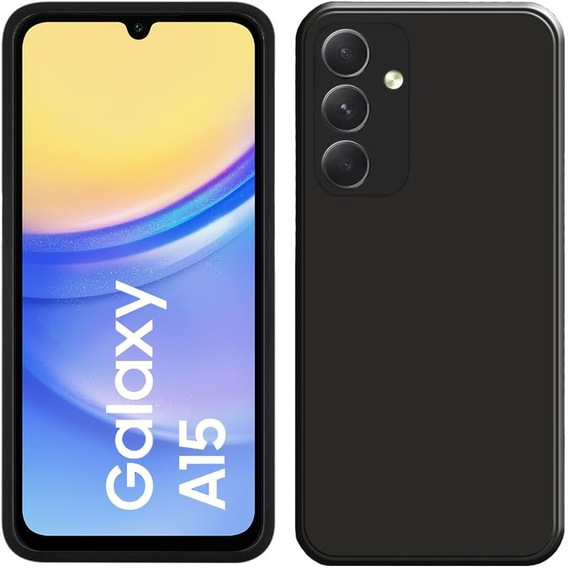 Pouzdro pro Samsung Galaxy A15, Silicone Lite, černé + 9H sklo