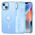 Pouzdro pro iPhone 14, pro MagSafe, ERBORD Matt Case, modrý + sklo na displej