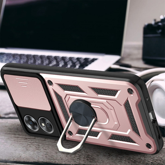 Pouzdro pro Oppo A17, CamShield Slide, růžové rose gold