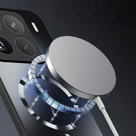 Pouzdro pro Xiaomi 15, MagSafe, stříbrné,
