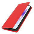 Klopové pouzdro pro Samsung Galaxy S25, Litchi Skin Grain, červené