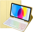 Pouzdro s podsvícenou bluetooth klávesnicí pro iPad 10.9 2022 (10 gen.), žluté