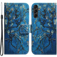 Klopové pouzdro pro Samsung Galaxy A14 4G/5G, Wallet, Sakura, modré