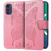 Klopové pouzdro pro Motorola Moto E32 4G, Butterfly, růžové