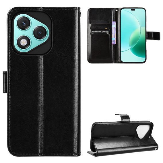 Klopové pouzdro pro Honor 400 Lite, Crazy Horse Wallet, černé