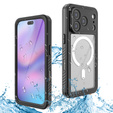 Pouzdro Redpepper pro iPhone 17 Pro, vodotěsné, IP68, pro MagSafe, průhledné s černými boky
