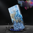 Klopové pouzdro pro Oppo A17, Wallet, Marble modré