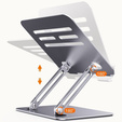 Ocelový stojan na notebook do 17", ERBORD P89, šedý
