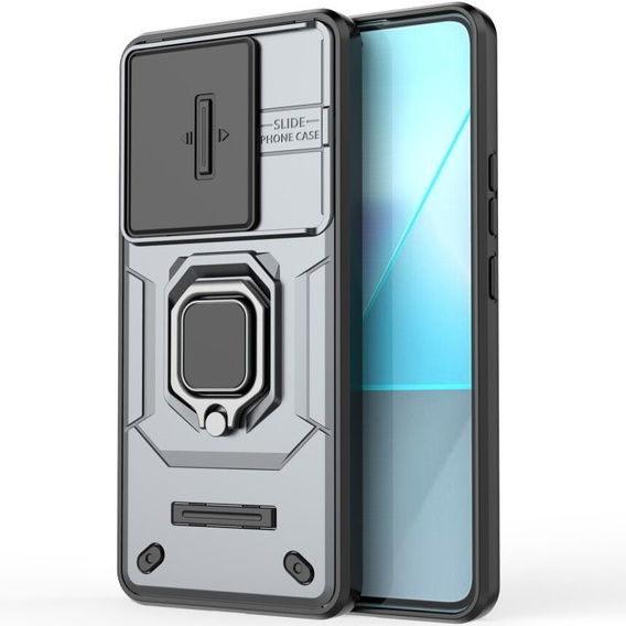 Pouzdro pro Xiaomi Redmi Note 13 Pro 5G, KickStand Camera Lens, šedé