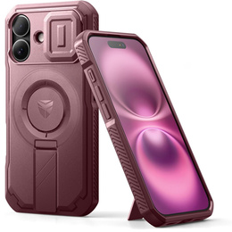 Pancéřové pouzdro pro iPhone 16, Dexnor CamProtect MagSafe, kaštanové