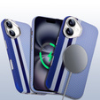 Pouzdro pro iPhone 16, Carbon Fiber MagSafe, modré