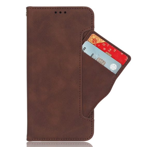 Klopové pouzdro pro Infinix Hot 30, Card Slot, hnědé