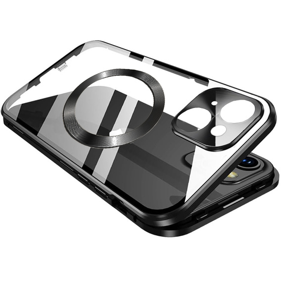 Magnetické pouzdro Dual Glass MagSafe pro iPhone 15, černé