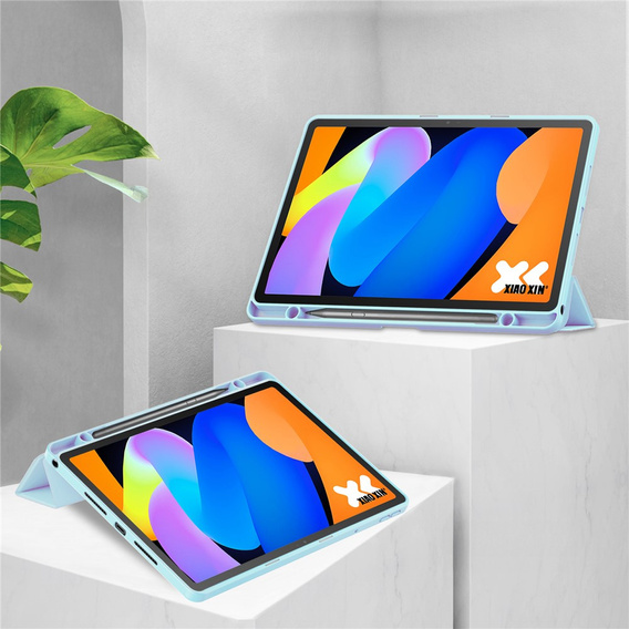 Pouzdro pro Lenovo Idea Tab 11" 2025 TB336FU TB336ZU, s průhlednou zadní stranou a držákem stylusu, modré