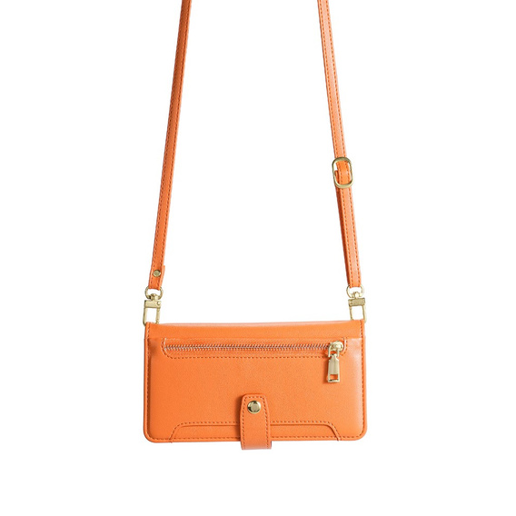 Klopové pouzdro pro Oppo Reno8 T 4G, Wallet Zipper Pocket, oranžové