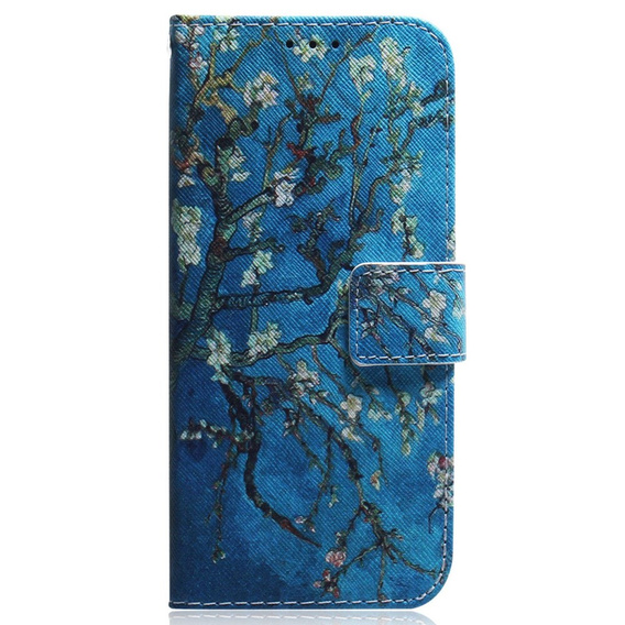 Klopové pouzdro pro Realme C55, Wallet, Cherry blossom, modré