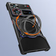 Pouzdro pro ZTE nubia Z60 Ultra, Kickstand Bumper, s krytem objektivu, pro MagSafe, černá / červená