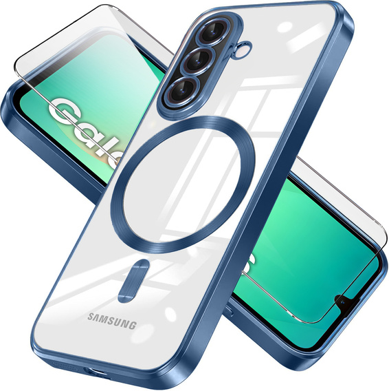 Pouzdro pro Samsung Galaxy A26, Electro MagSafe, námořnicky modré + sklo na displej
