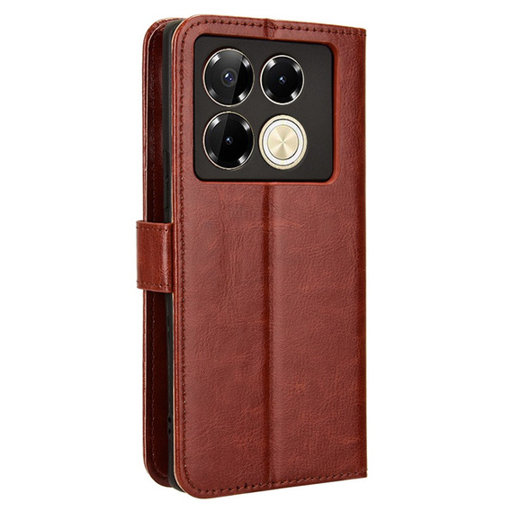 Klopové pouzdro pro Infinix Note 40 Pro Plus, Crazy Horse Wallet, hnědé