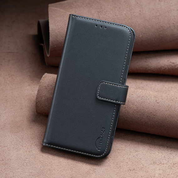 Klopové pouzdro pro Samsung Galaxy A25 5G, BINFEN Wallet, černé + 9H sklo 