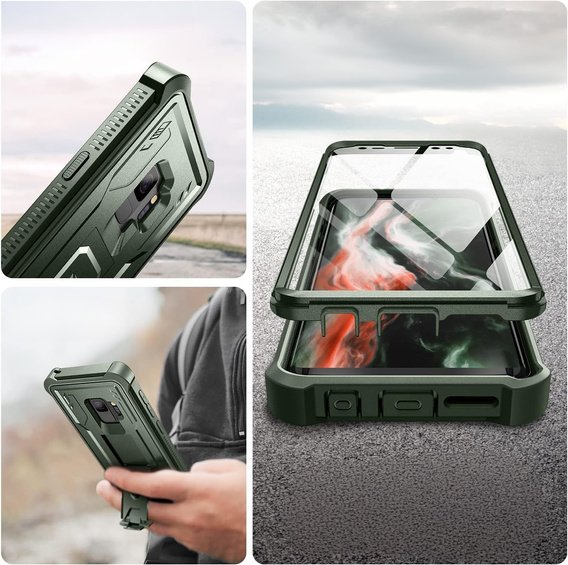 Pancéřové pouzdro pro Samsung Galaxy S9, Dexnor Full Body, zelené