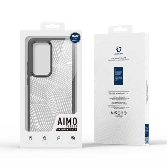 Pouzdro DuxDucis pro Oppo Reno 12, Aimo case, transparentní / černé