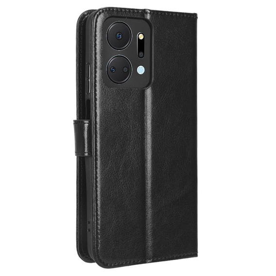 Klopové pouzdro pro Honor X7a 5G, Crazy Horse Wallet, černé