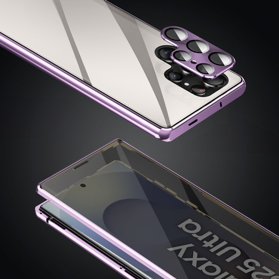 Pouzdro pro Samsung Galaxy S25 Ultra, Privacy Dual Glass, fialové