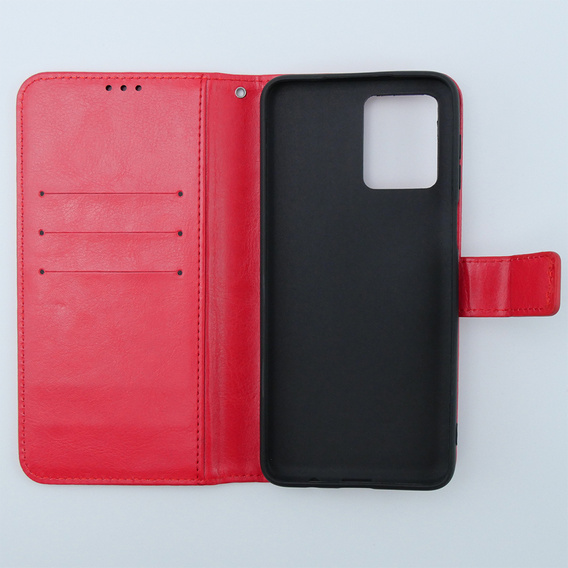 Klopové pouzdro pro Motorola Moto G54 5G, Crazy Horse Wallet, červené
