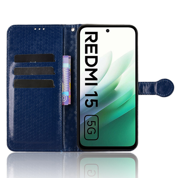 Klopové pouzdro pro Xiaomi Redmi 15 5G / 4G, Wallet Rhombus, modré