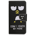 Klopové pouzdro pro Xiaomi Redmi 13C / Poco C65, Wallet, Don't Touch My Phone, černé