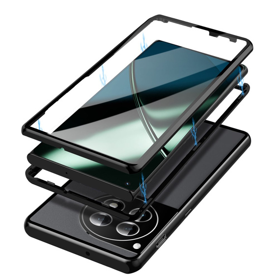 Pouzdro pro OnePlus 12 5G, Magnetic Dual Glass, černé
