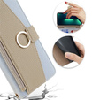 Flipové pouzdro Wallet Zipper Pocket pro iPhone 14 Pro, Wallet Zipper Pocket, se zrcátkem, modré