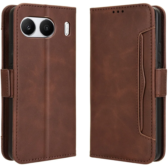 Klopové pouzdro pro OnePlus Nord 4, Card Slot, hnědé