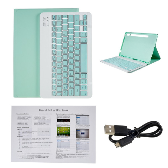 Pouzdro + klávesnice Samsung Galaxy Tab S7 T870/T875 / S8, Pen Slot, zelené