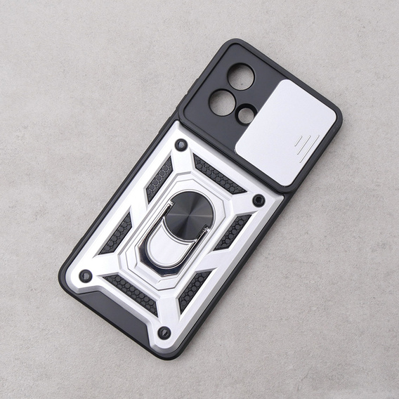 Pouzdro pro Motorola Moto G84 5G, CamShield Slide, stříbro