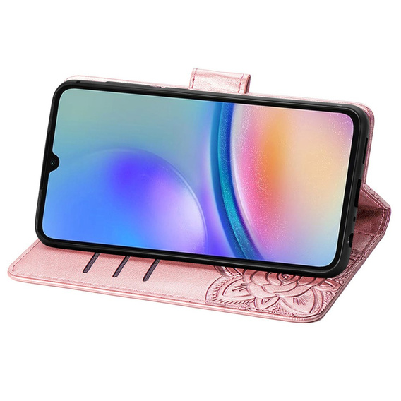 Klopové pouzdro pro Samsung Galaxy A05s, Butterfly, fialové