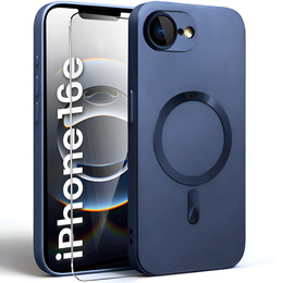 Pouzdro pro iPhone 16E, ColorMag, pro MagSafe, námořnicky modré + tvrzené sklo 9H