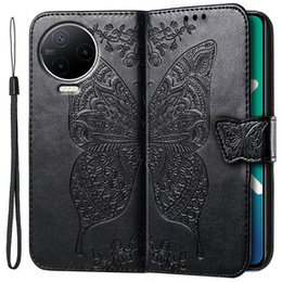 Klopové pouzdro pro Infinix Note 12 2023, Butterfly, černé