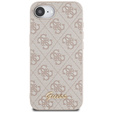 Pouzdro GUESS pro iPhone 16E 4G Metal Gold Logo, růžové